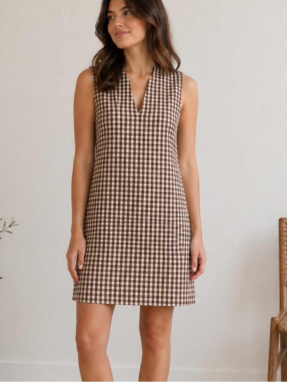 J.McLaughlin Vilma Gingham Print Dress Size 2